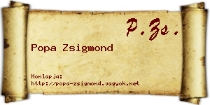 Popa Zsigmond névjegykártya