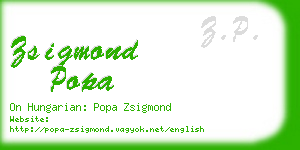 zsigmond popa business card